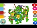 Teenage Mutant Ninja Turtles Coloring Pages - Learn Colors