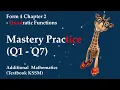 Form 4 Add Maths KSSM Chapter 2 - Quadratic Functions Mastery Practice Q1