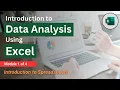 Introduction to Spreadsheets Introduction to Data Analysis Using Excel Module 1 of 4