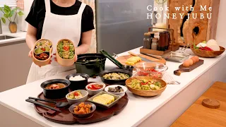 새벽 5시 기상, 10가지 집밥 | 남편도시락, 마켓컬리 샌드위치, 야식만들기 | Cook with me