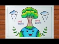 Save Tree Save Earth Drawing Competition Earth Day Drawing Poster