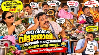 ഒരു ദിവസം വീട്ടുജോലി ചെയ്ത ഭർത്താവിന് സംഭവിച്ചത് 🤣 | Malayalam Husband Wife Comedy