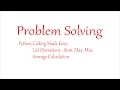 Python Coding Made Easy List Operations - Sum Max Min Average Calculation