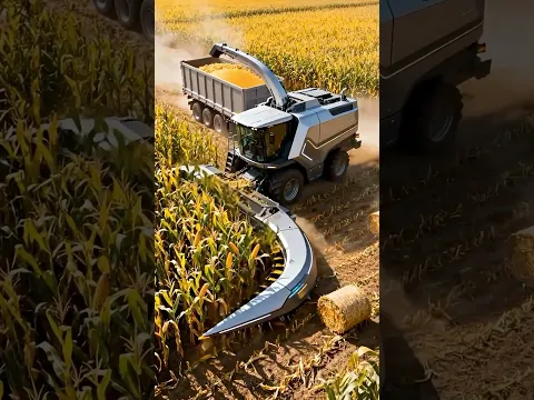 Corn harvesting process using modern agricultural machinery