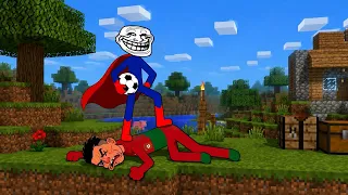 Stickman Dismouting (Animation) VS Minecraft VS Ronaldo