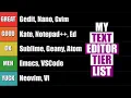 The Text Editor Tier List Open Source Editors ONLY