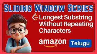 Longest Substring Without Repeating Characters Leetcode Sliding window algorithm Python Telugu