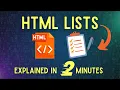Learn HTML Lists in 2 Minutes