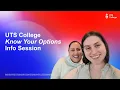 UTS College Know Your Options Webinar Semester 1 2023