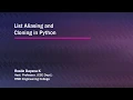 List Aliasing and Cloning in Python