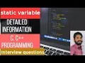 STATIC variable in c also discussed about Reinitialization concept