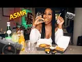 ASMR Eating Whispering And Nail Tapping