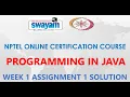 Programming in Java NPTEL Week 1 Assignment 1 Solution Jan 2021