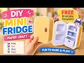 DIY Mini Paper Fridge Free Printable Template Dollhouse Miniature Paper Craft
