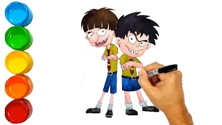 badrinath budhdev drawing and colouring how to draw badri and budhev