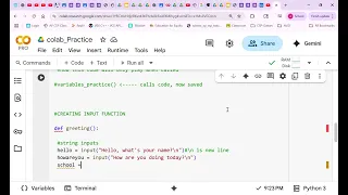 Google Colab - Input Function Intro