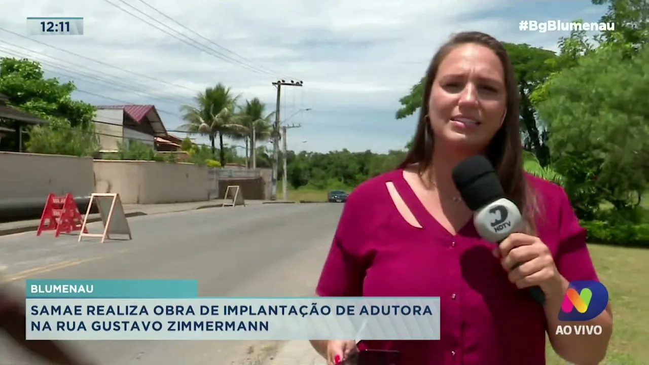 Samae realiza obra de implantação de adutora na rua Gustavo Zimmermann em Blumenau