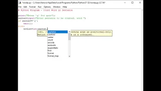 Python Program - Count Word in Sentence