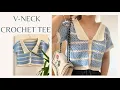 V-NECK CROCHET TEE CROCHETBYBEV