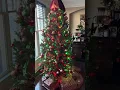 Installation of Christmas 2024 Red Green Gold Christmas Tree