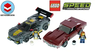 LEGO Speed Champions 76903 Chevrolet Corvette C8 R Race Car & 1968 Chevrolet Corvette Speed Build