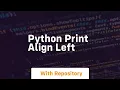 python print align left