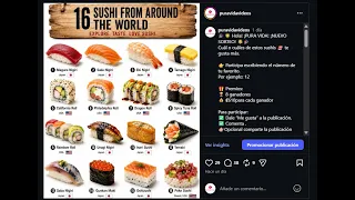 ¡NUEVO SORTEO! 🌟🎉 Cuál o cuáles de estos sushis 🍣 te gusta más. Instagram.