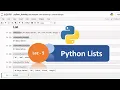 Python Tutorial - 9 Python Lists Python Tutorial for Beginners