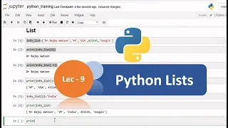 Python Tutorial - 9 Python Lists Python Tutorial for Beginners