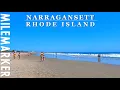 4K Narragansett Beach Narragansett RI - Relaxing Scenic Beach Walking Tour with binaural
