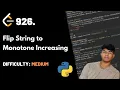 Flip String to Monotone Increasing LeetCode 926 Theory Python code