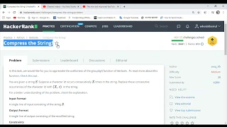 compress the string hackerrank solution