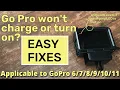 GOPro Hero 12 won t turn on or won t charge EASY FIXES step by step guide ENGLISH