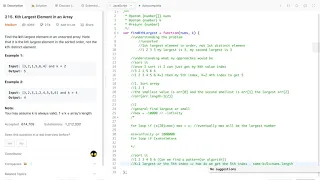 Google Interview Question Kth Largest Element in an Array JS - LeetCode