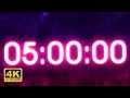5 Hours Countdown Timer - Neon 4K