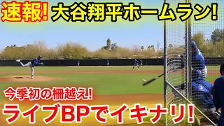 速報！㊗️大谷が今季初ホームラン！ライブBPでイキナリ打った！2.26現地映像