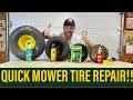 Mower Tire Repair Plugs vs Slime vs Fix-a-Flat vs FOAM WARNING FOAM DOESN T WORK