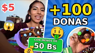 Preparé más de 100 DONAS 🍩 con MENOS de 50 bs 💵😱😋🍩