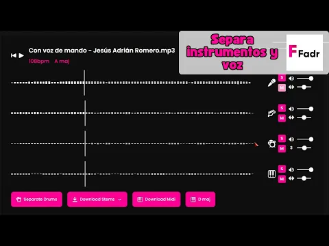 Download MP3 FADR - SEPARA INSTRUMENTOS y VOCES GRATIS de cualquier CANCIÓN | Español