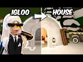 Turning An IGLOO Into A HOUSE In BLOXBURG...