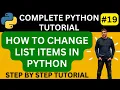How to Change List Items in Python Change List items in Python Python List Change items