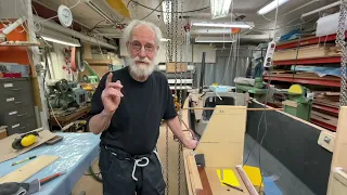 Work on the sliding hatch lids for the lockers in the dining room.