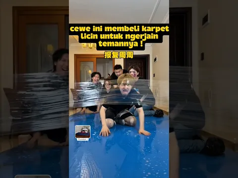 cewe ini membeli karpet licin untuk ngerjain temannya😂⁉️