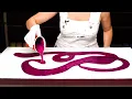 BURGUNDY GOLDEN Touch 3D Acrylic Pouring NEXT Level TEXTURED Embellishment Fluid Art Tutorial