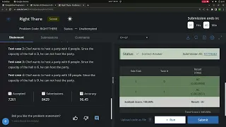 CodeChef Leaked Solution Starters 93 Division 4 RIGHTTHERE Solution in C Right There