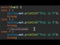JAVA How to use Switch case statements with fallthrough and default case