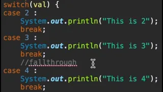 JAVA How to use Switch case statements with fallthrough and default case