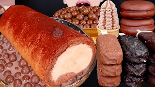 ASMR CHOCOLATE CAKE MALTESERS KITKAT ICE CREAM NUTELLA DESSERT MUKBANG 초콜릿 먹방チョコレート 咀嚼音EATING SOUNDS