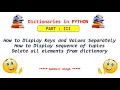 Dictionaries in Python Part 3