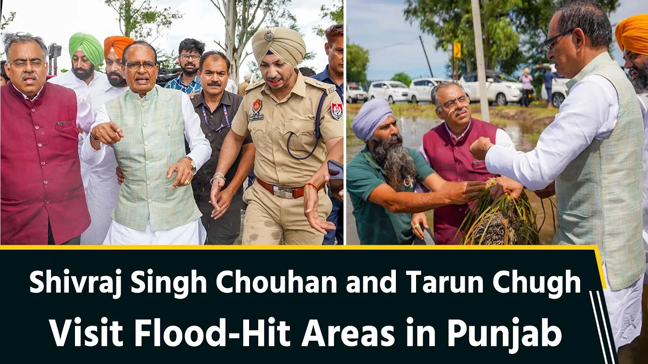 Punjab Flood: Shivraj Chouhan, Tarun Chugh Review Flood Situation in Punjab, Assure Relief